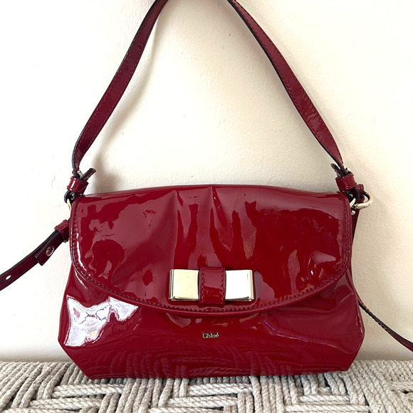 Chloe Handbags - Chloe Red Patent Leather Crossbody Bag
